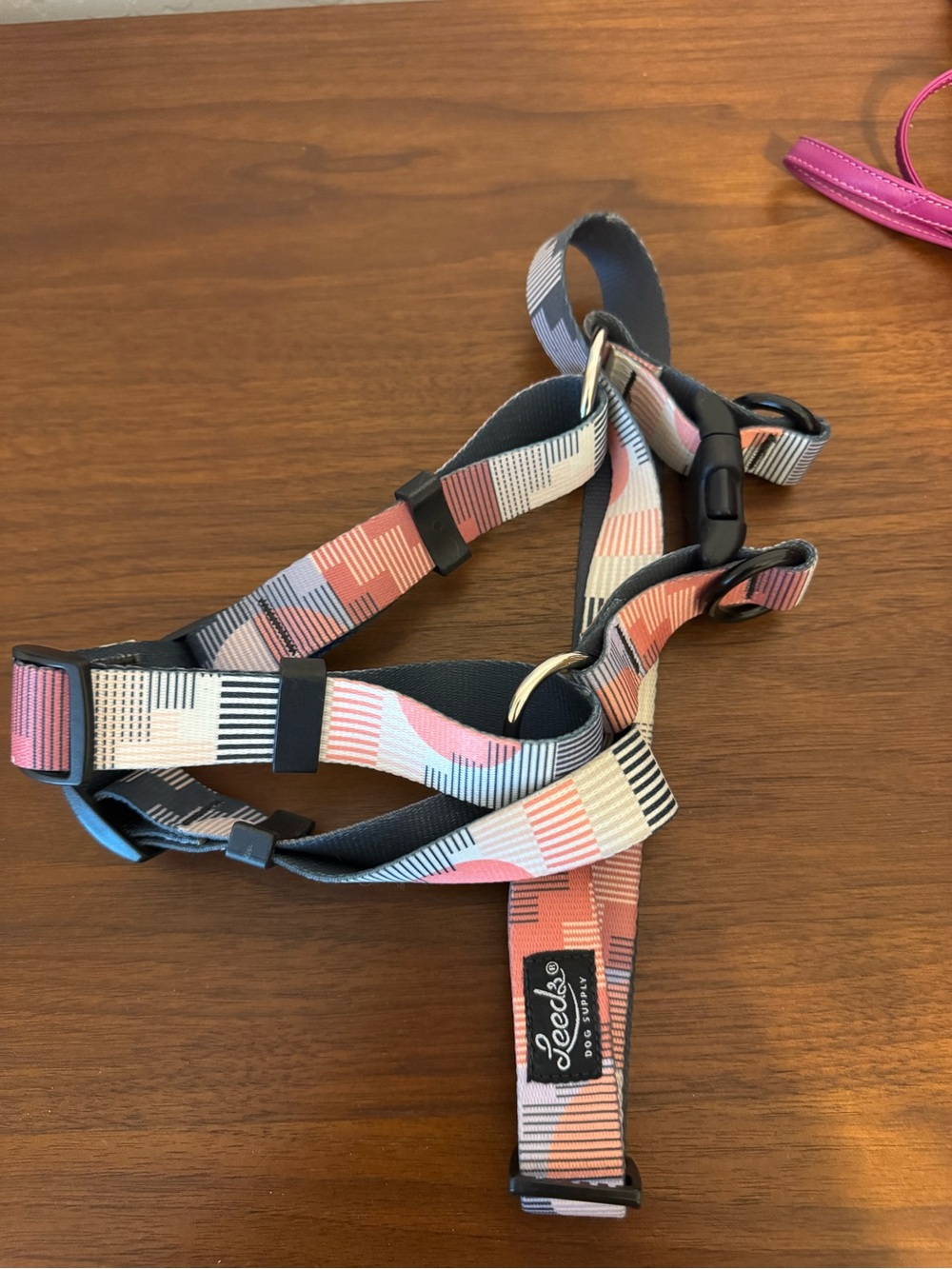 Pink Patterned Kids Dog Harness